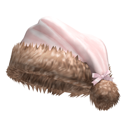 Christmas Fawn Santa Hat w/ Bow (Baby Pink)