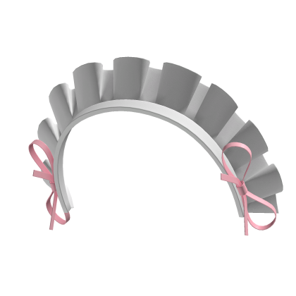 White Maid Headband (Pink Ribbons)