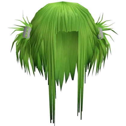 Grass Green Niche Unkept Choppy Vkei Pigtails 67. | Roblox Item