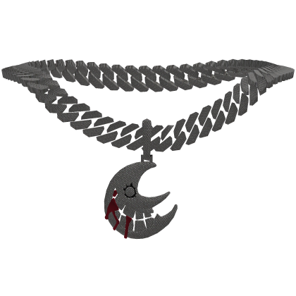 Silver Iced Out Linked Moon Chain