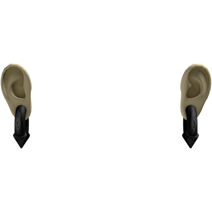 さ 00g black spike earrings + ears / yellow Roblox item