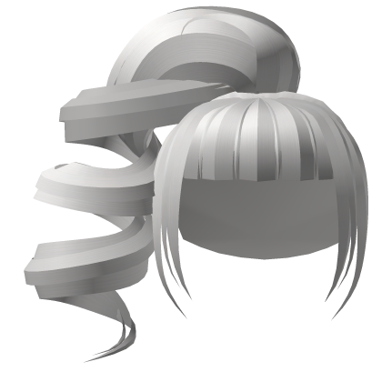 Silver Platinum Swirly Gyaru Side Ponytail