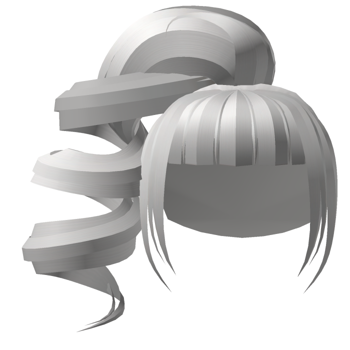 Silver Platinum Swirly Gyaru Side Ponytail