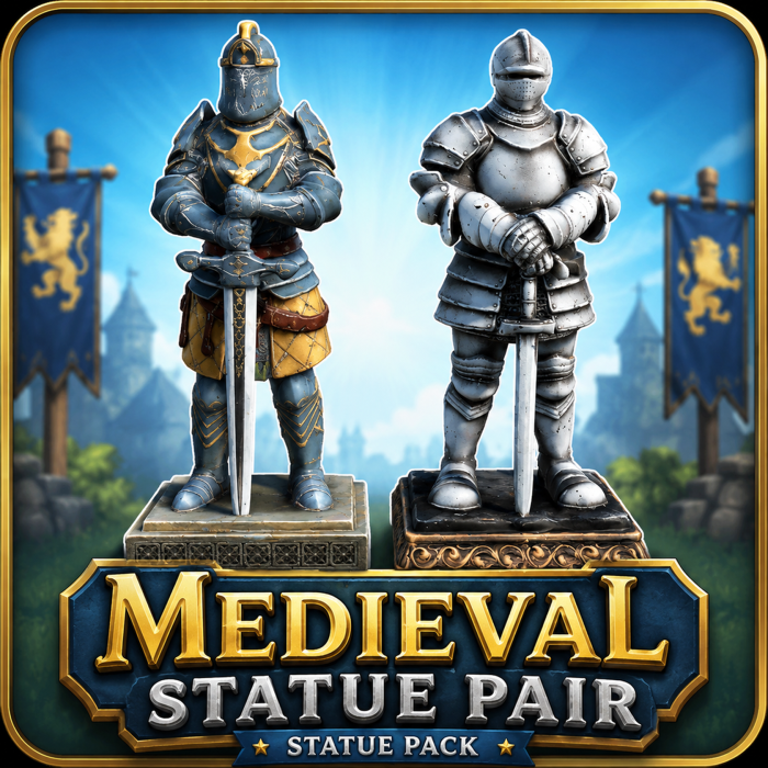 Medieval Statue Pair preview 1