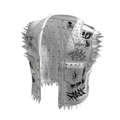 Punk Studded Graffiti Vest White[MAX]