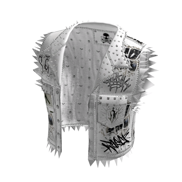 Punk Studded Graffiti Vest White[MAX]