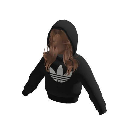 adidas Black Crophoodie With Brown Hair Roblox Item Rolimon s