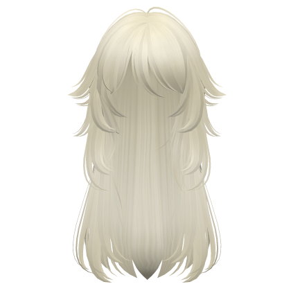 long fluffy anime hair with tufts (pastel yellow)