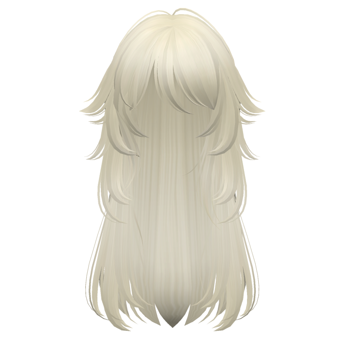 long fluffy anime hair with tufts (pastel yellow)