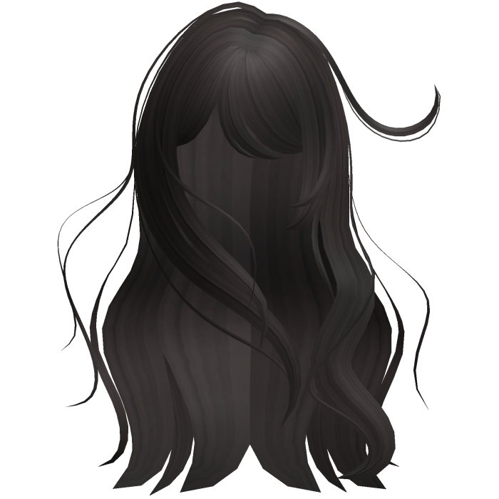  ♡ windy anime girl messy long hair (dark brown)