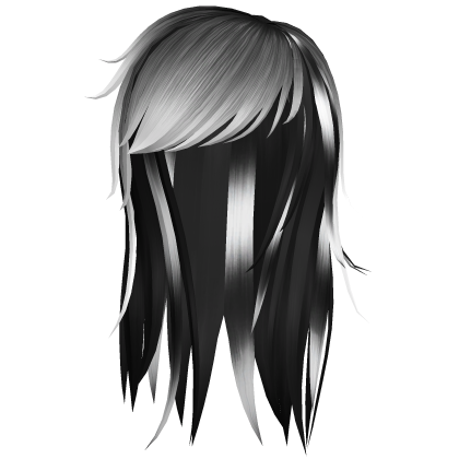 black and white side bangs scene hair
