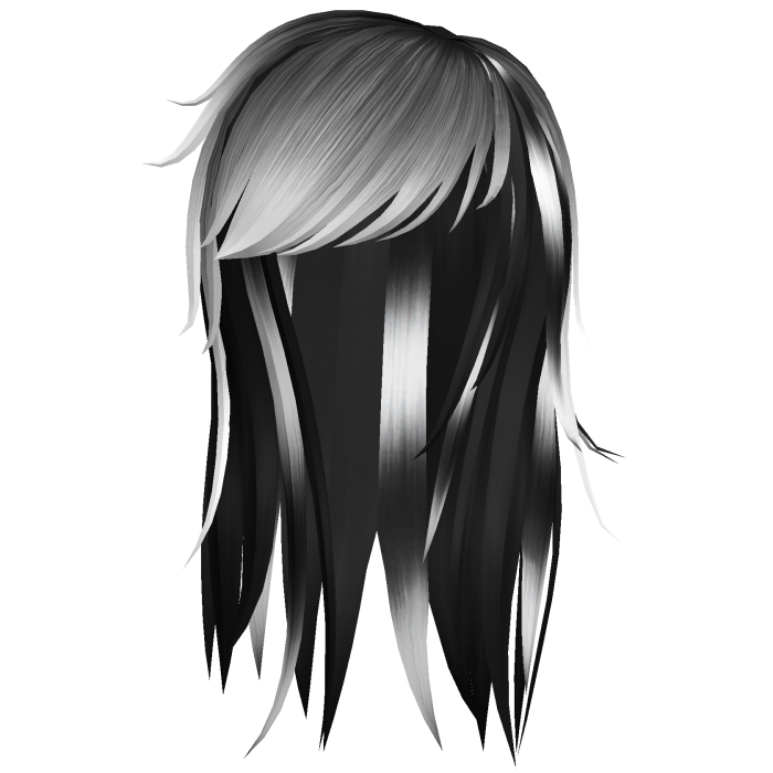 black and white side bangs scene hair