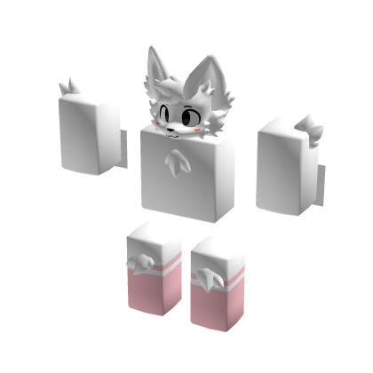 Cute Mini Me Silly Smug Kemono Cat (Pink Socks)