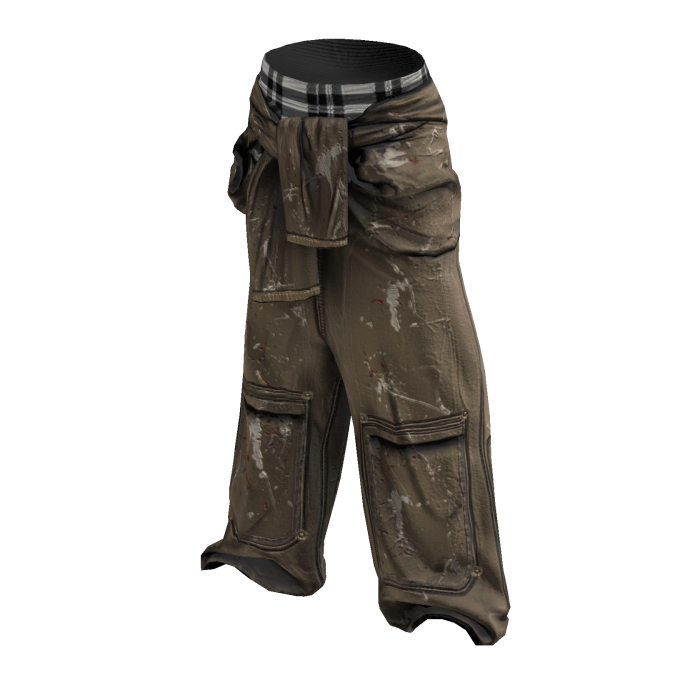Vintage Brown Distressed Layered Cargo Pants