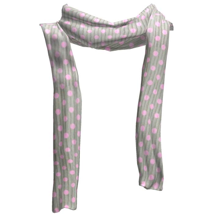♡ harajuku grey pink polka dot long scarf 1.0 