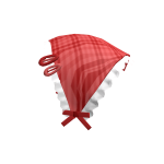 Red Plaid lace Bandana HeadScarf with hairclips