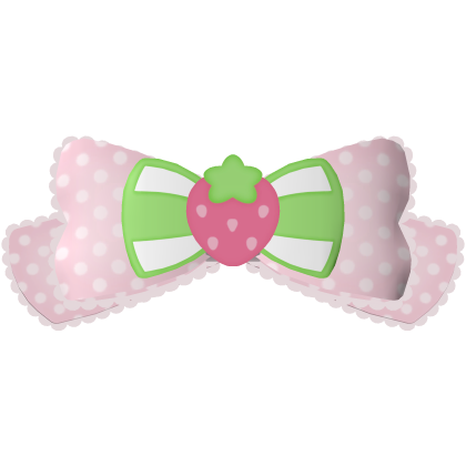 kawaii strawberry custard cat ruffled bow
