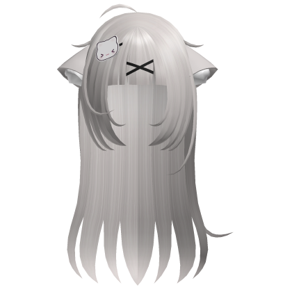 ♡ kawaii long ash blonde hair w cat ears n clip