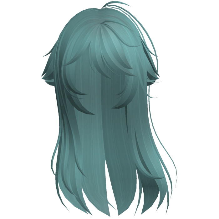 Light Teal Shy Moe Cat Girl Windy Whispy Hair