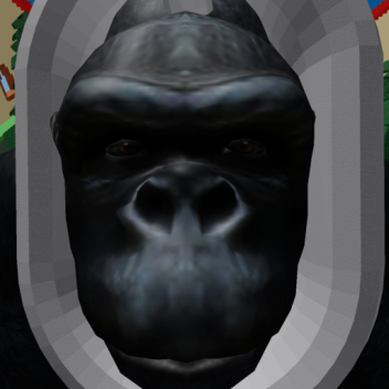 Gorilla chained to roadroller.