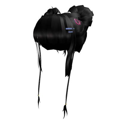 BB Y2K Braided Buns Updo Black Roblox item