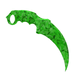 Green Sparkle Time Karambit