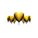 Melted Gold Metal Heart Crown