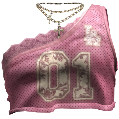 Baddie Top with Necklace Bundle - Pink Lace 3.0 Roblox item