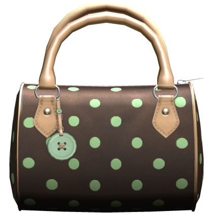 Brown & Mint Polkadot Button Bag Roblox item