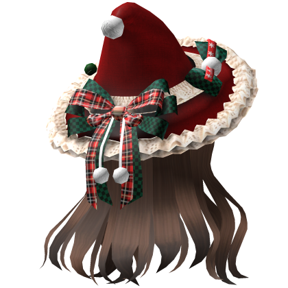 Beautiful Christmas hat hairstyle (Brown)