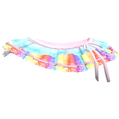 gothic ruffled laced rainbow blue bow vamp skirt
