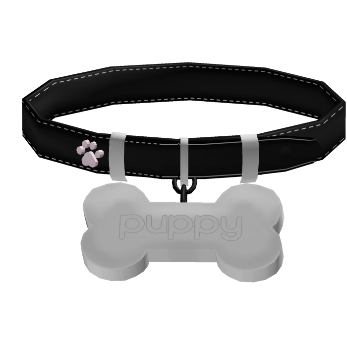 kawaii black puppy bone collar