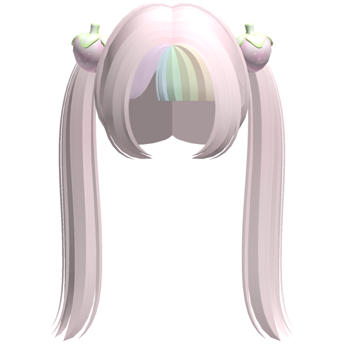 ୨୧ :cutecore rainbow pink long strawberry pigtails