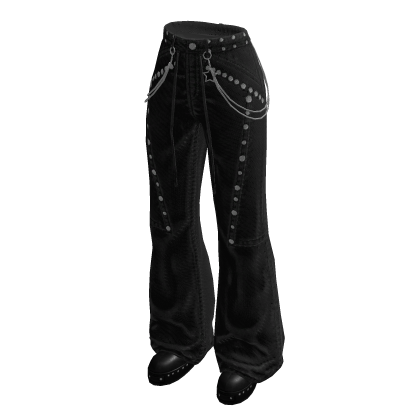 Baggy Pants with Curved Seams (Black)