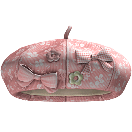 Igari Bow Beret (Pink Flower) Roblox item