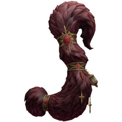 Red Fluffy Tail with Charms
