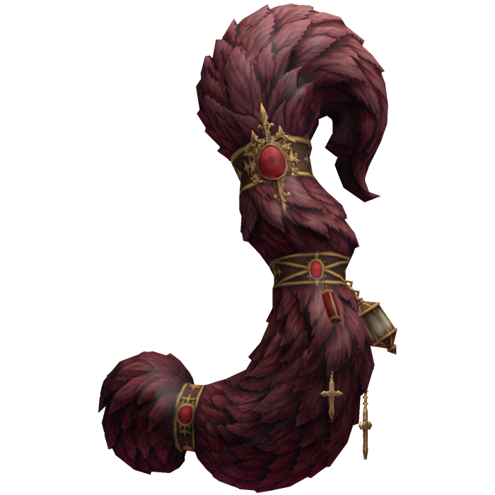 Red Fluffy Tail with Charms