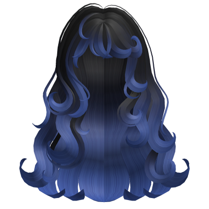 Wavy Curly Long Blue Ombre Hair Roblox item