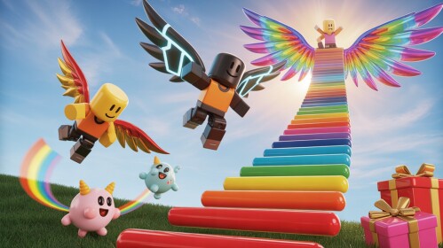 Climb and Jump Rainbow Ladder