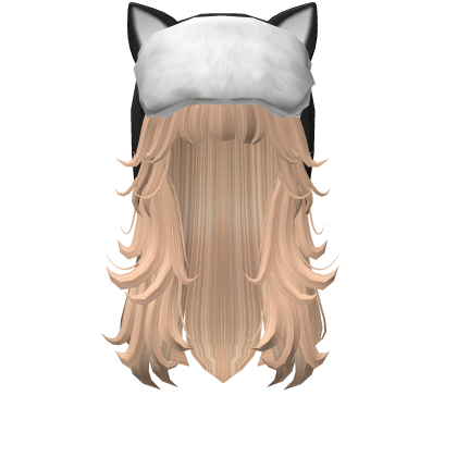 Blonde Layered Wolf Cut Hair w/ Ushanka Cat Ears