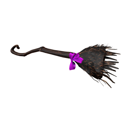 Witch's Broomstick w/ Purple Ribbon