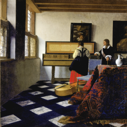 Vermeer, The Music Lesson (1662) Roblox decal