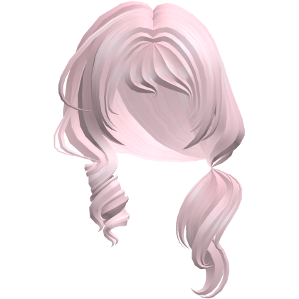 Soft Swirly Curled Side Ponytail (Pink)