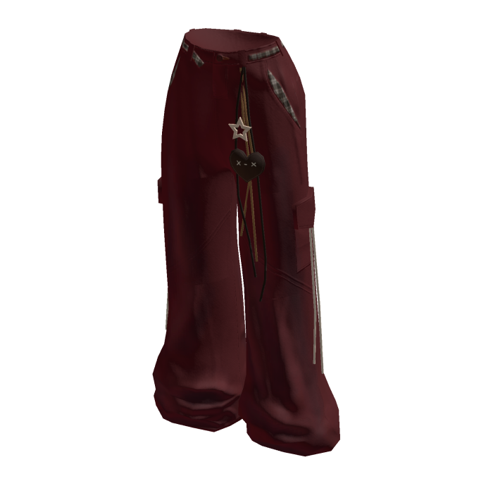 Fairy Grunge Wide Leg Pants w/ Charms (Red)