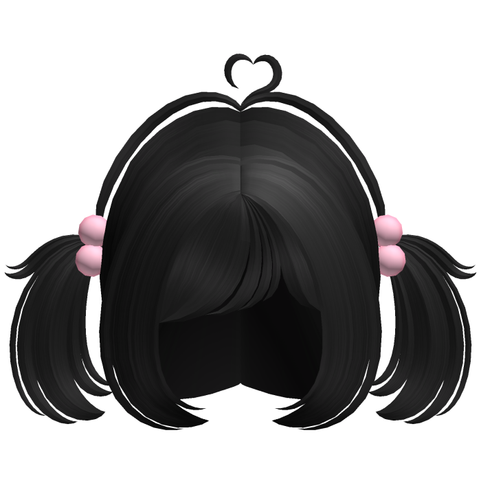 ♡ adorable moe heart cowlick pigtails in black