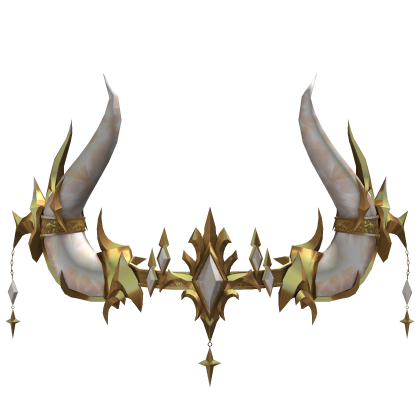Royal Crystal Crown Horns - White Gold
