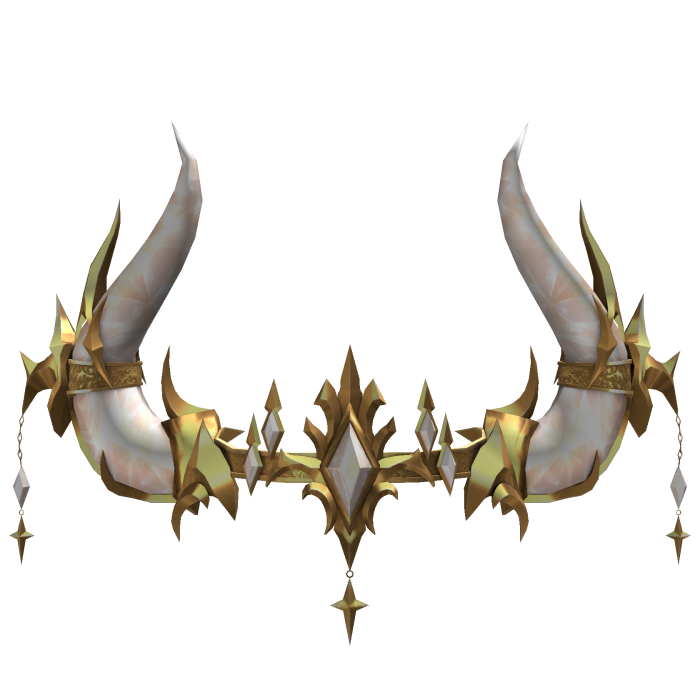 Royal Crystal Crown Horns - White Gold