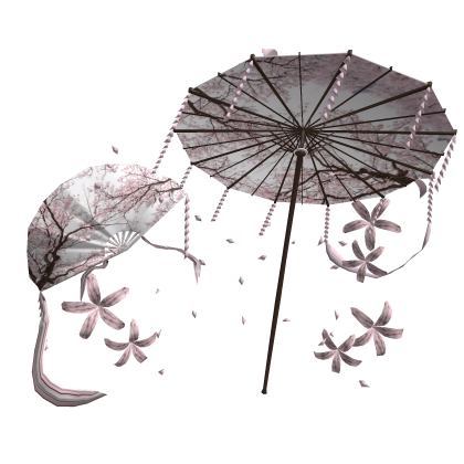 Sakura Pink Spider Lily Maximalist Umbrella Fan