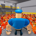 MUSCLE POLICE VS PRISONERS PRISON RUN! (Obby)