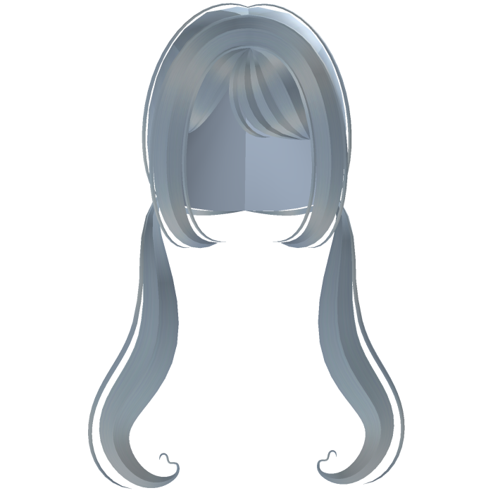 cute pigtail w hearts | light blue